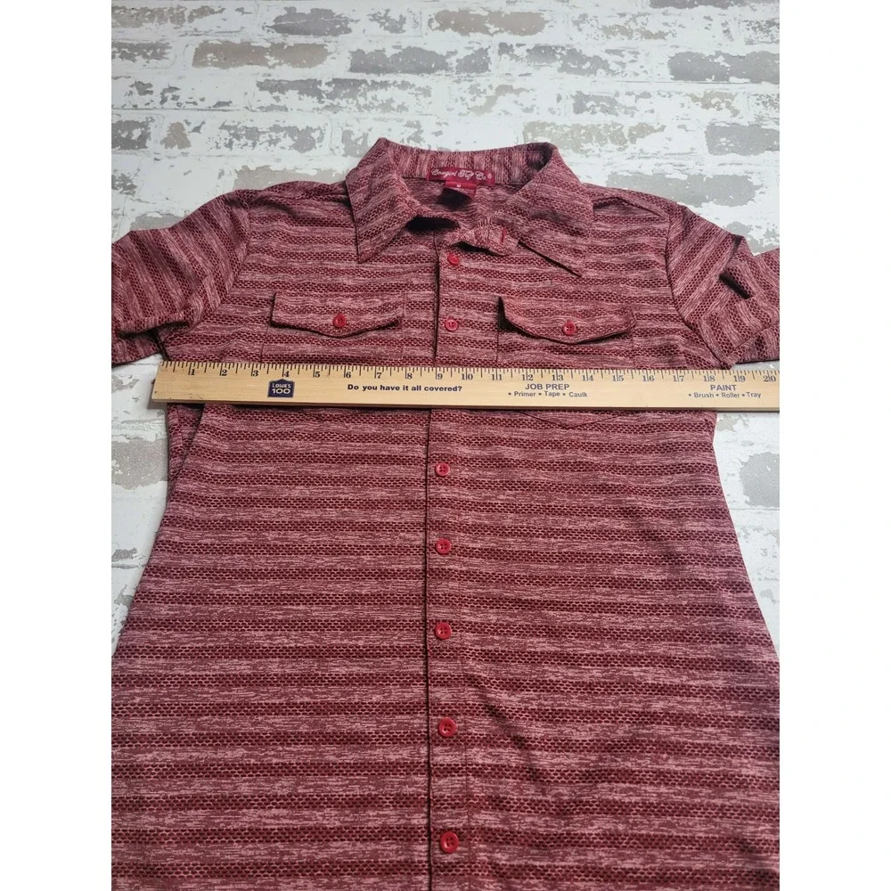 Cowgirl‎ Tuff Maroon Button Up Long Sleeve Women's Medium - Picture 4 of 5